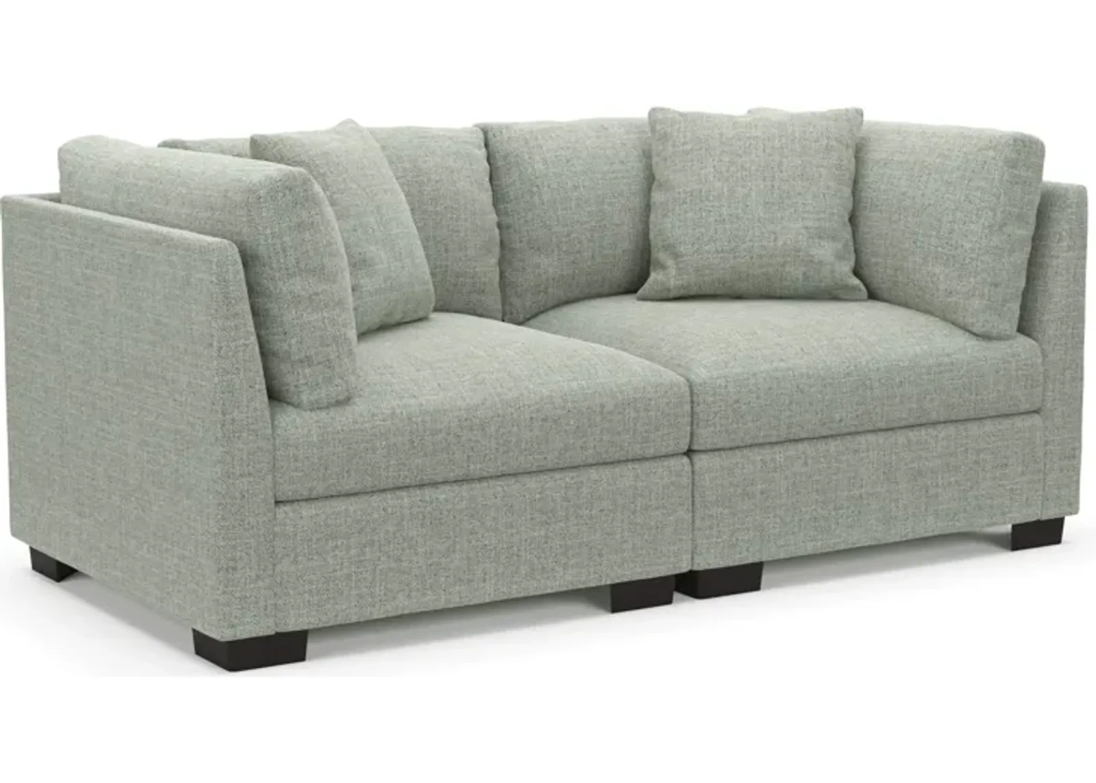 Beckham Hybrid Comfort 2-Piece Sofa - Broderick Sea Glass