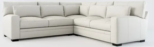Winston 3-Piece Leather Foam Comfort Sectional - Siena Snow