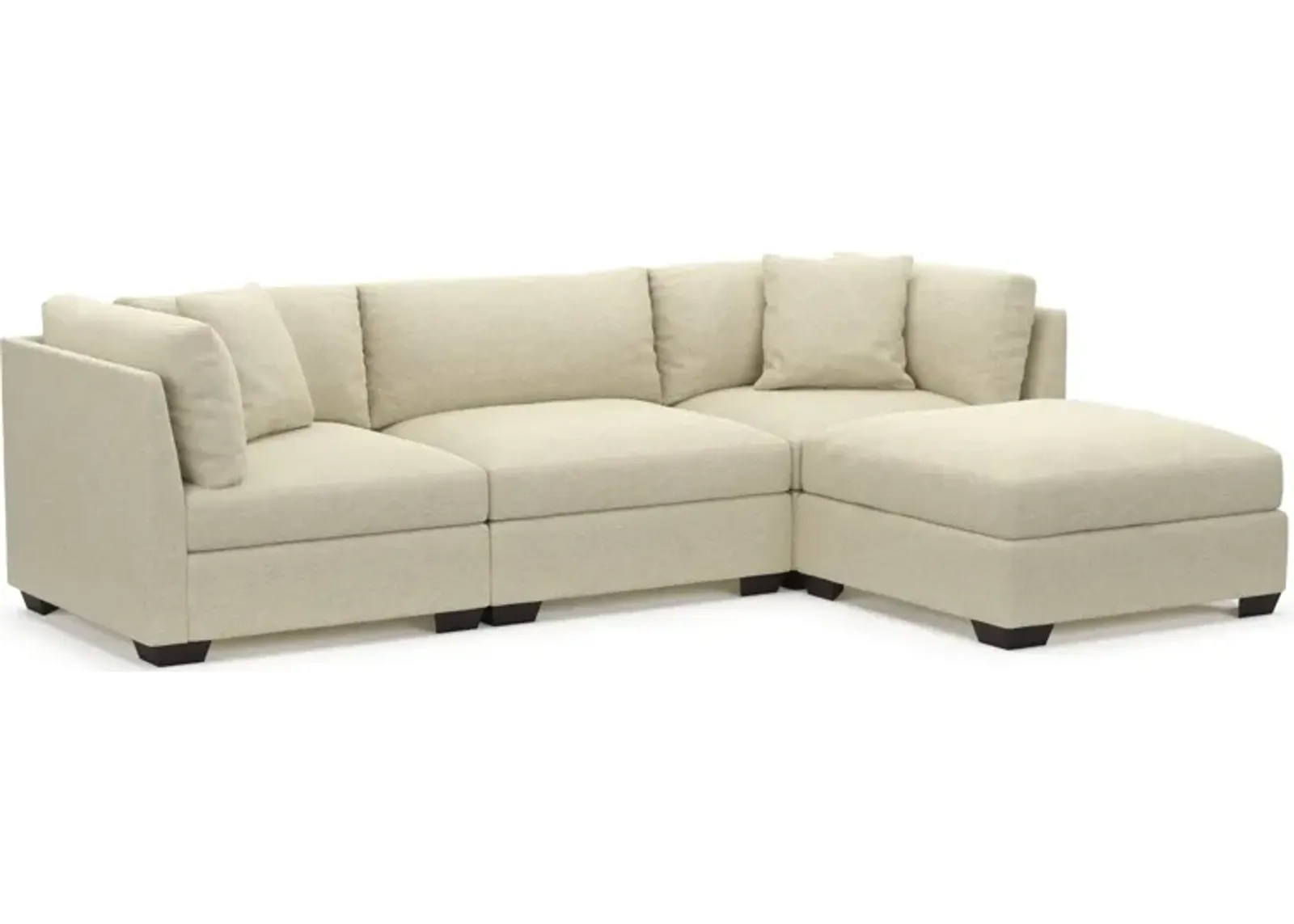 Beckham Hybrid Comfort 3-Piece Sofa and Ottoman - Bridger Shell