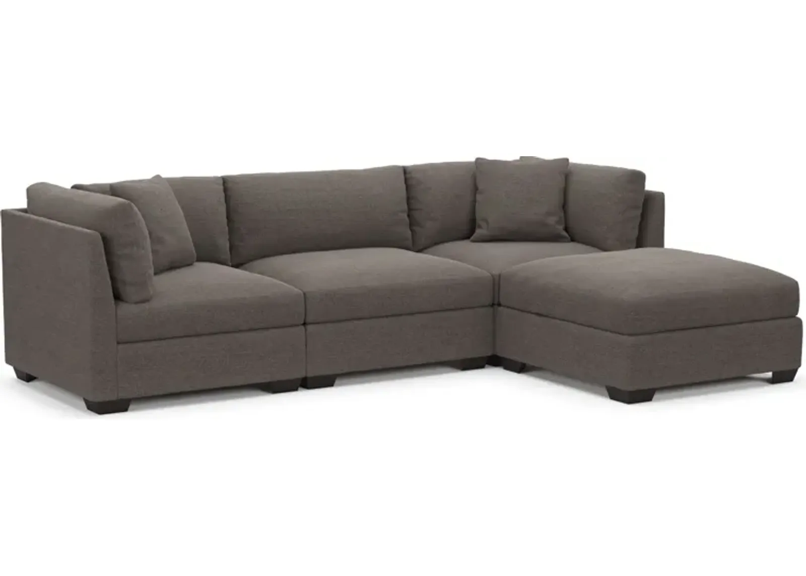 Beckham Hybrid Comfort 3-Piece Sofa and Ottoman - Presidio Steel