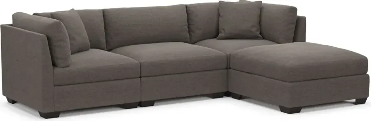 Beckham Hybrid Comfort 3-Piece Sofa and Ottoman - Presidio Steel