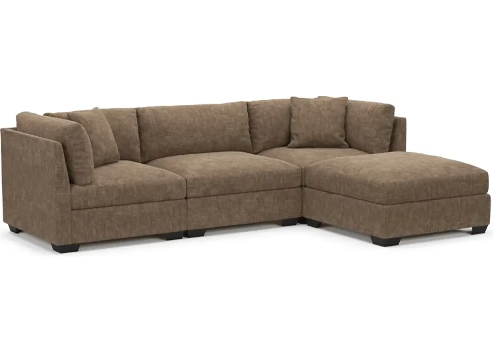 Beckham Hybrid Comfort 3-Piece Sofa and Ottoman - Argo Java