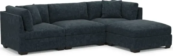 Beckham Hybrid Comfort 3-Piece Sofa and Ottoman - Argo Navy