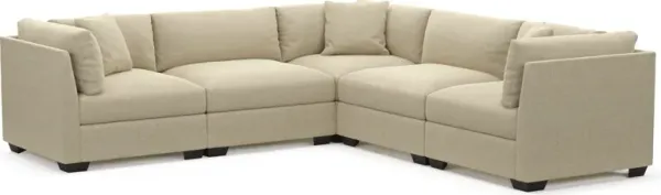 Beckham Foam Comfort 5-Piece Sectional - Broderick Sand