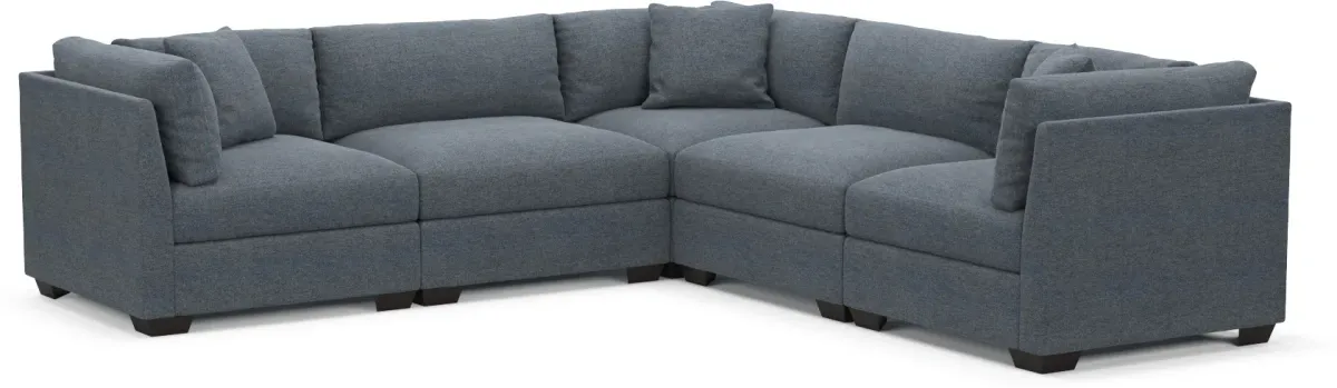 Beckham Foam Comfort 5-Piece Sectional - Bridger Navy