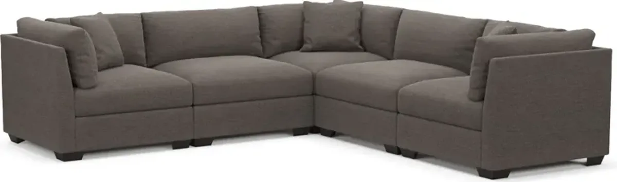 Beckham Foam Comfort 5-Piece Sectional - Presidio Steel