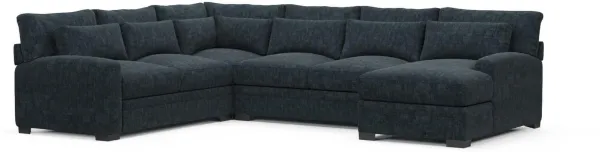 Boston Foam Comfort Sectional - Argo Navy