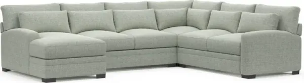 Boston Foam Comfort Sectional - Broderick Sea Glass