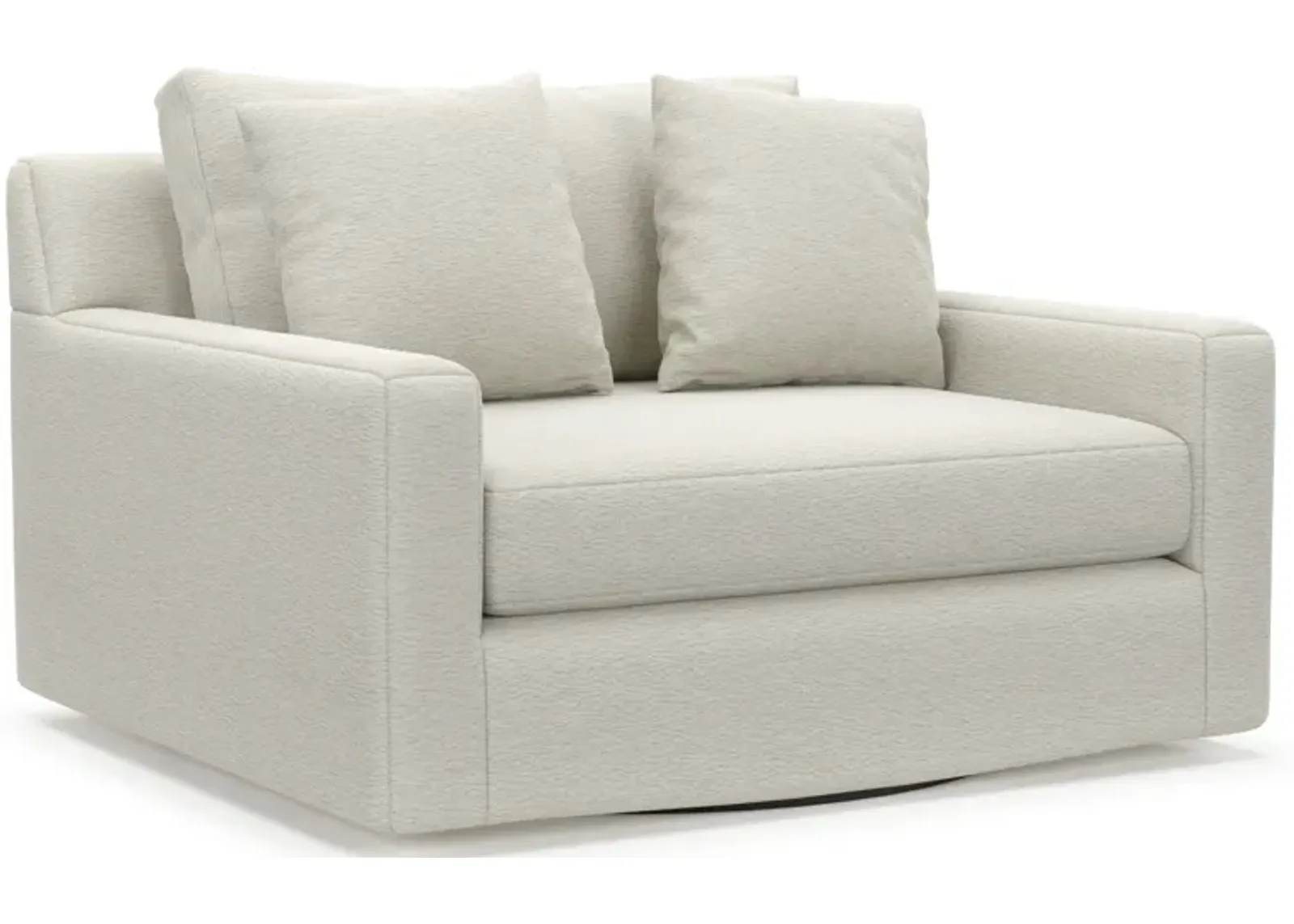 Cade Foam Comfort Accent Swivel Chair - Living Large White