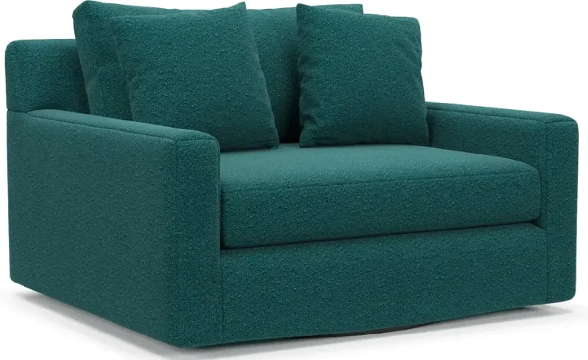 Cade Hybrid Comfort Swivel Chair - Bloke Peacock