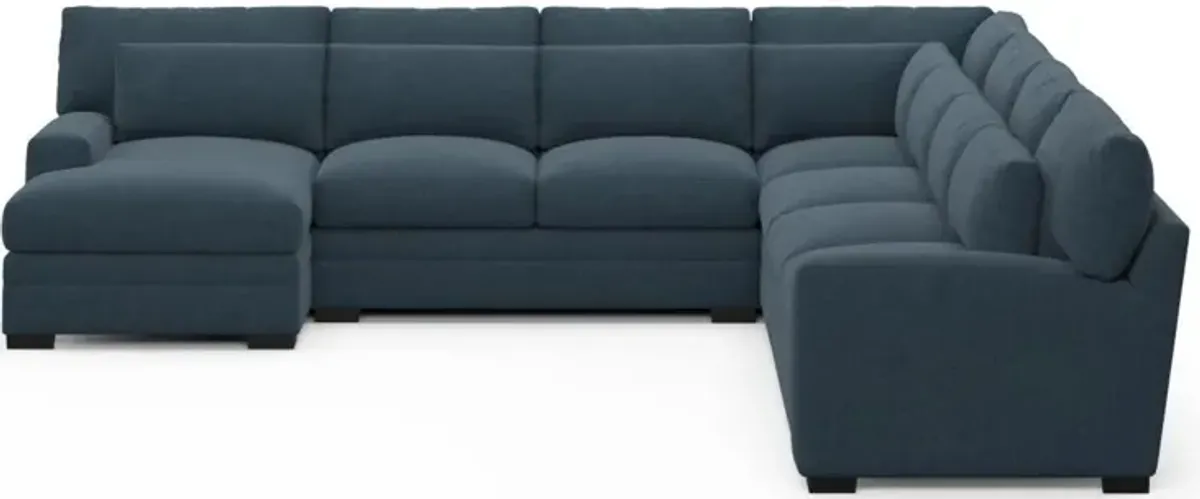 Boston Foam Comfort Sectional - Broderick Indigo