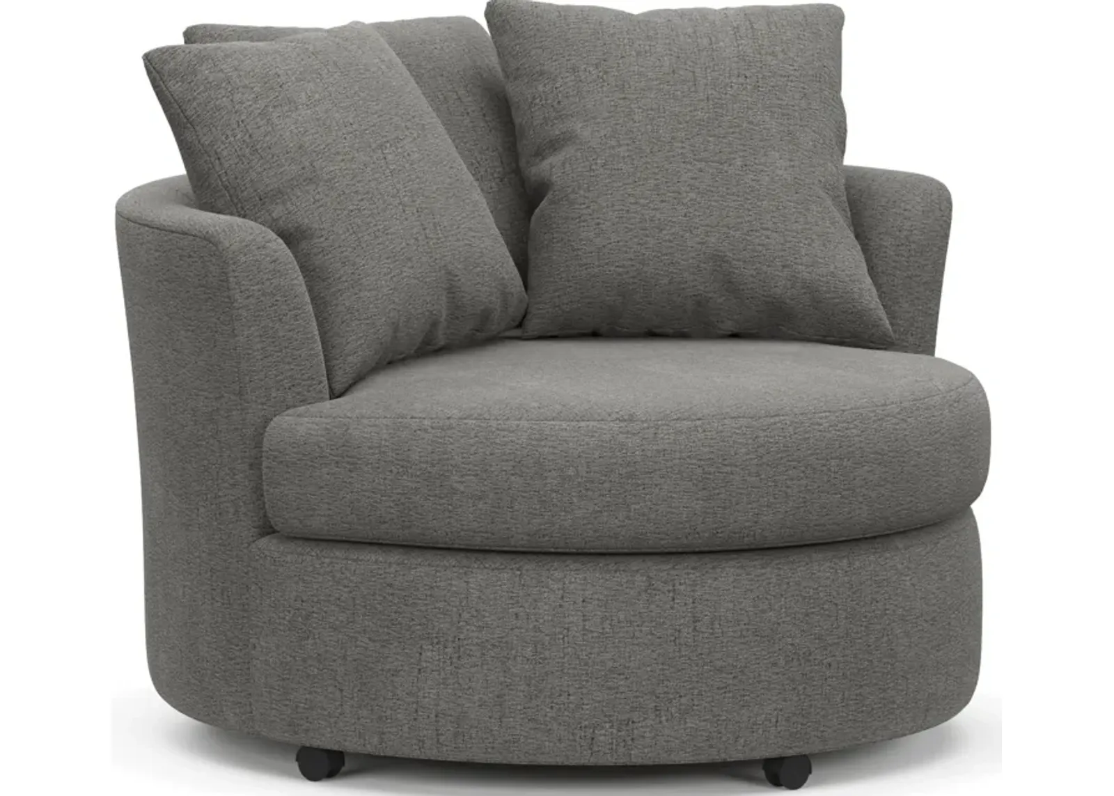 Orren Swivel Accent Chair - Living Large Charcoal