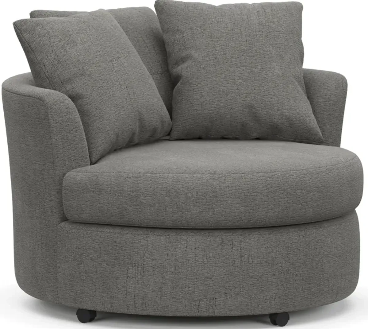 Orren Swivel Accent Chair - Living Large Charcoal