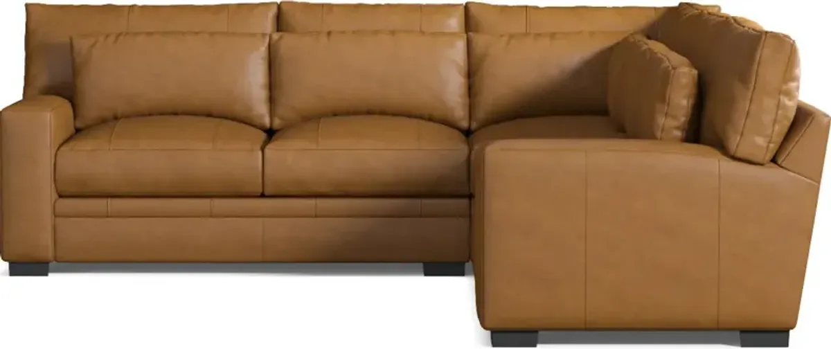 Winston 3-Piece Leather Foam Comfort Sectional - Bruno Tan