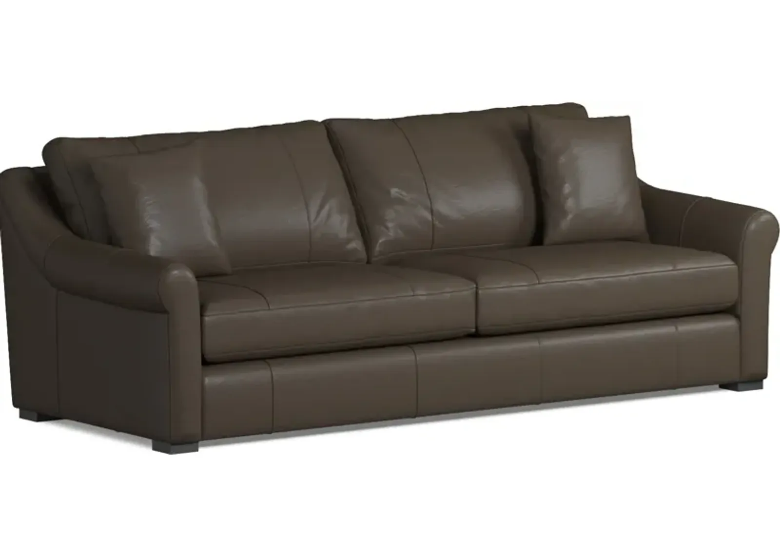 Bowery Leather Foam Comfort 97" Sofa - Siena Dark Stone