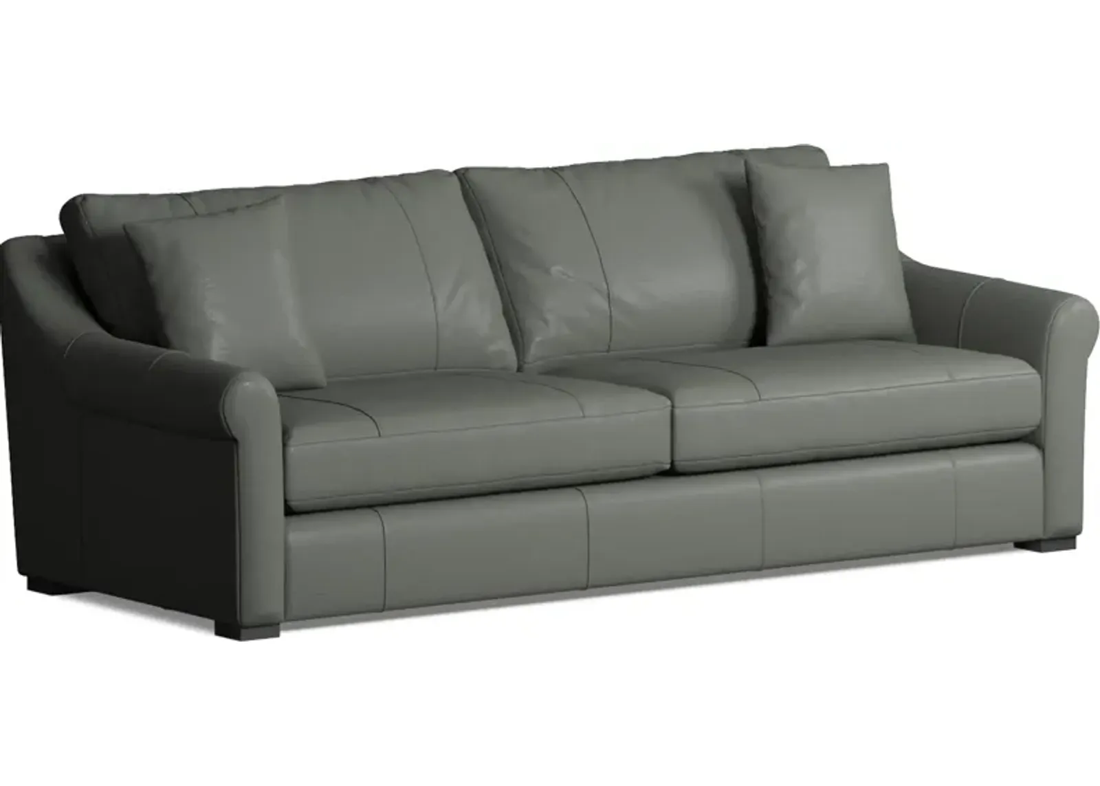 Bowery Leather Foam Comfort 97" Sofa - Siena Light Gray