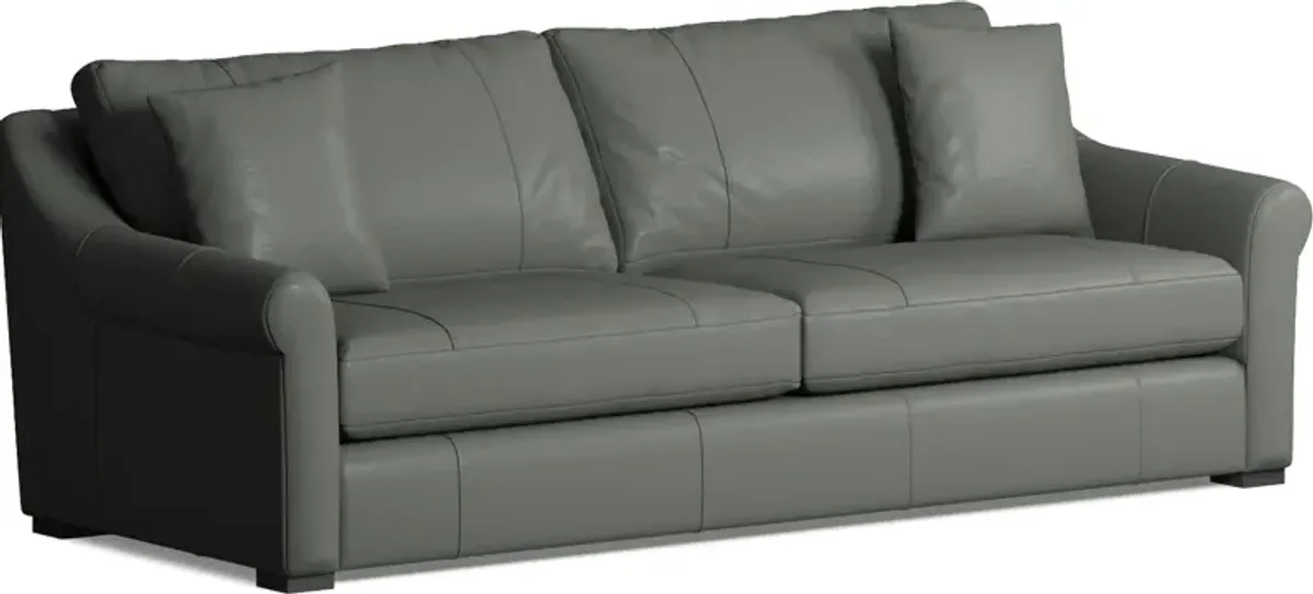 Bowery Leather Foam Comfort 97" Sofa - Siena Light Gray