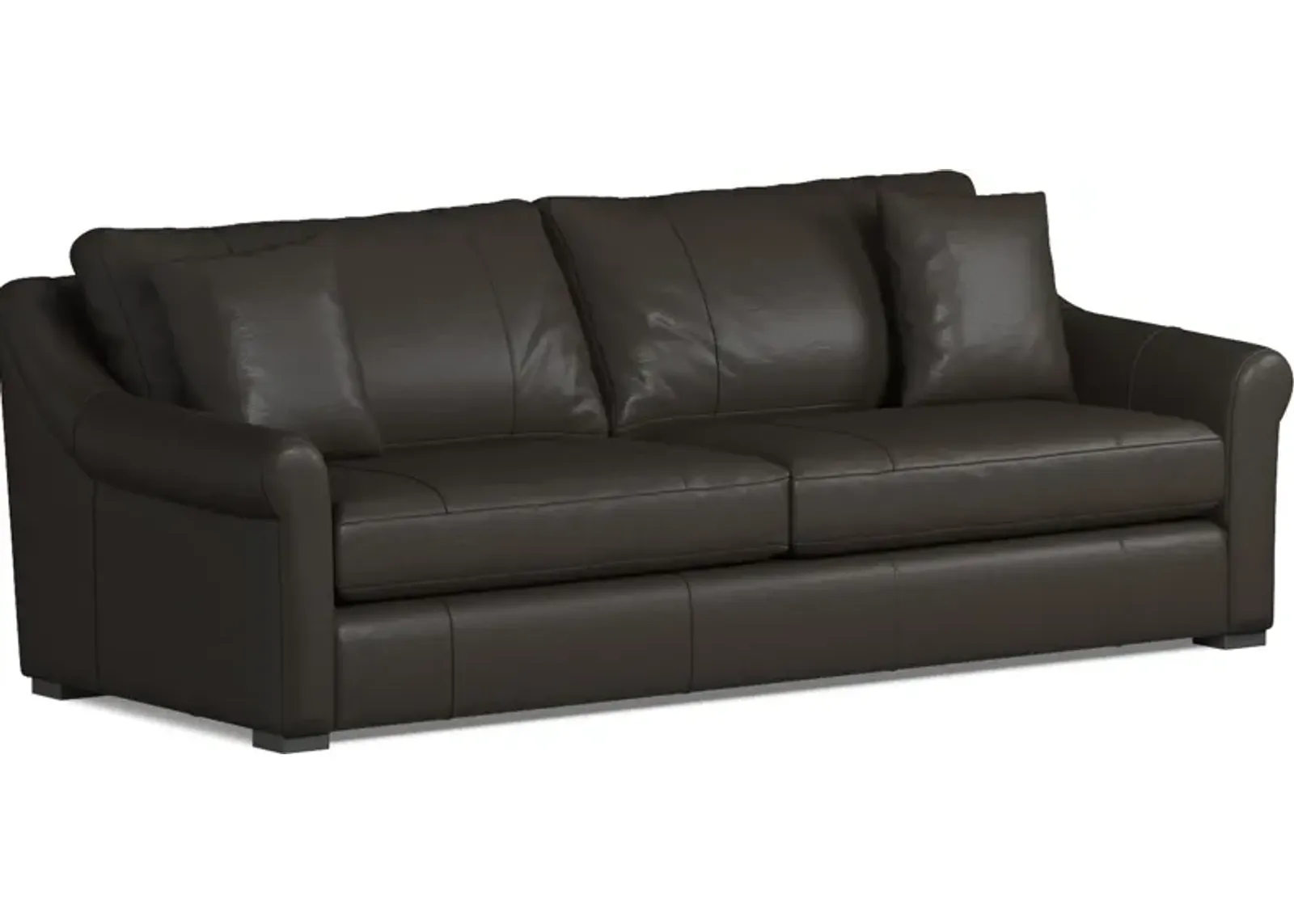 Bowery Leather Foam Comfort 97" Sofa - Siena Dark Brown