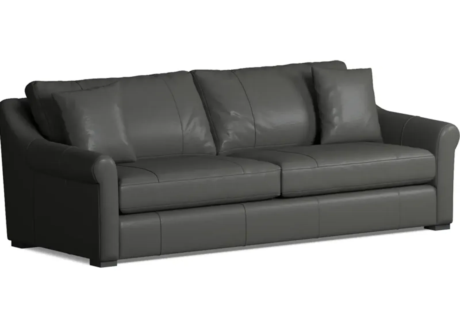 Bowery Leather Foam Comfort 97" Sofa - Siena Steel