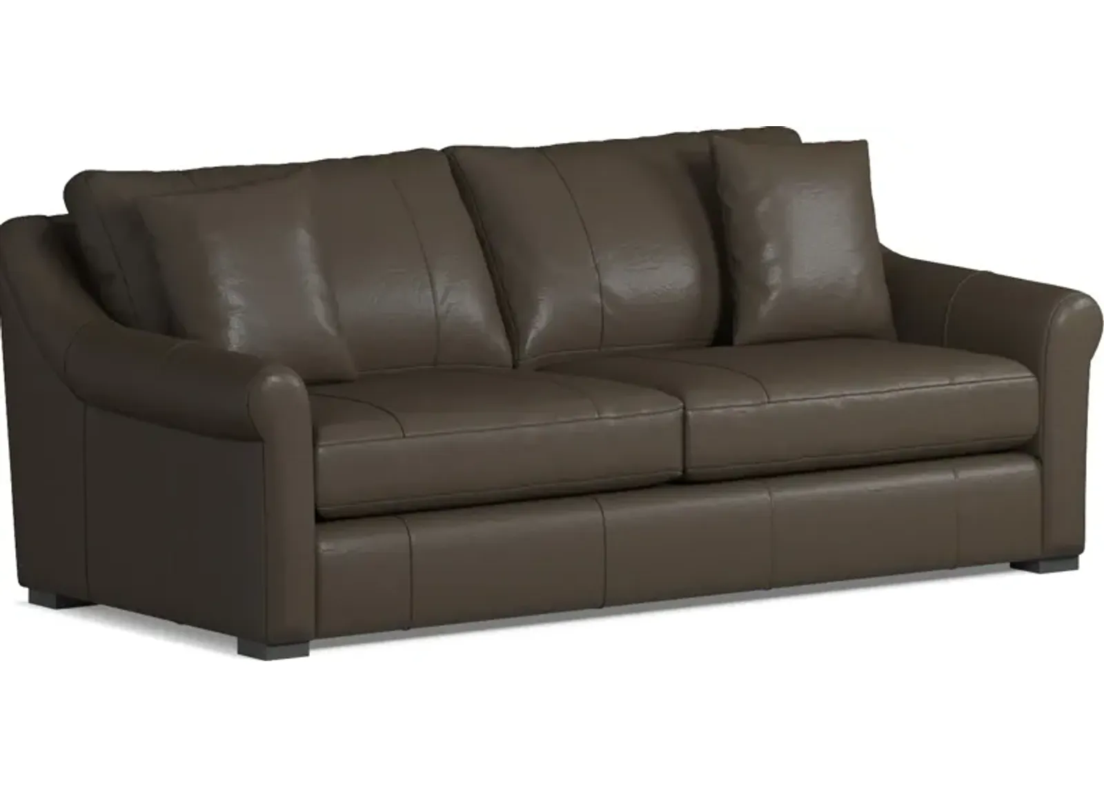 Bowery Leather Foam Comfort 87" Sofa - Siena Dark Stone