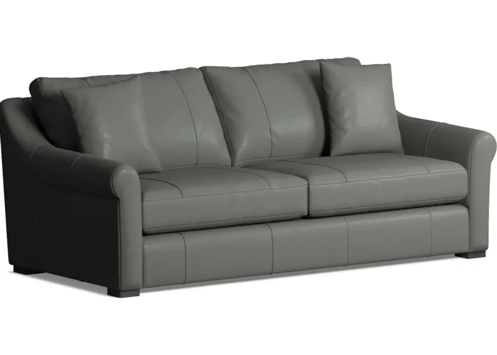 Bowery Leather Foam Comfort 87" Sofa - Siena Light Gray