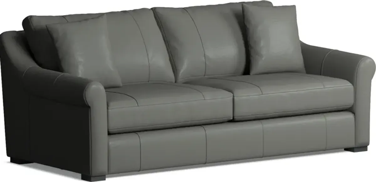 Bowery Leather Foam Comfort 87" Sofa - Siena Light Gray