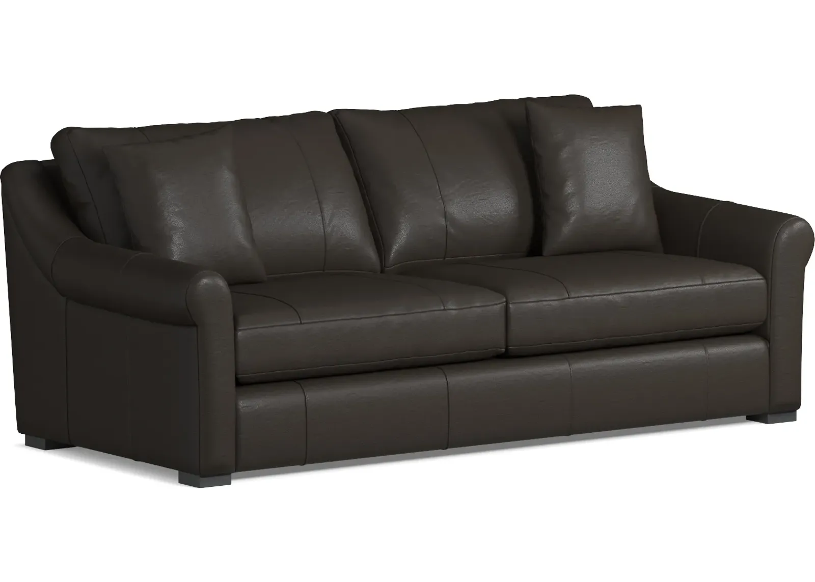 Bowery Leather Foam Comfort 87" Sofa - Siena Dark Brown