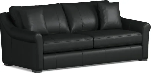 Bowery Leather Foam Comfort 87" Sofa - Siena Black