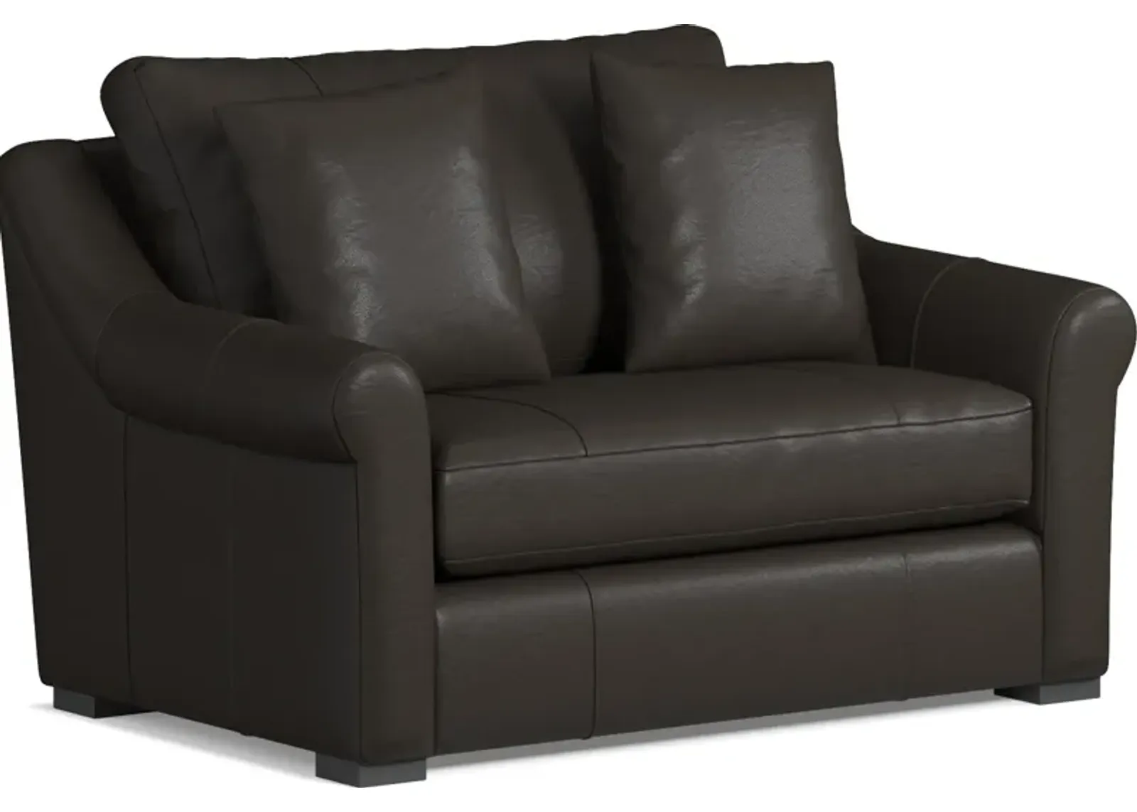 Bowery Leather Foam Comfort Chair and a Half - Siena Dark Brown