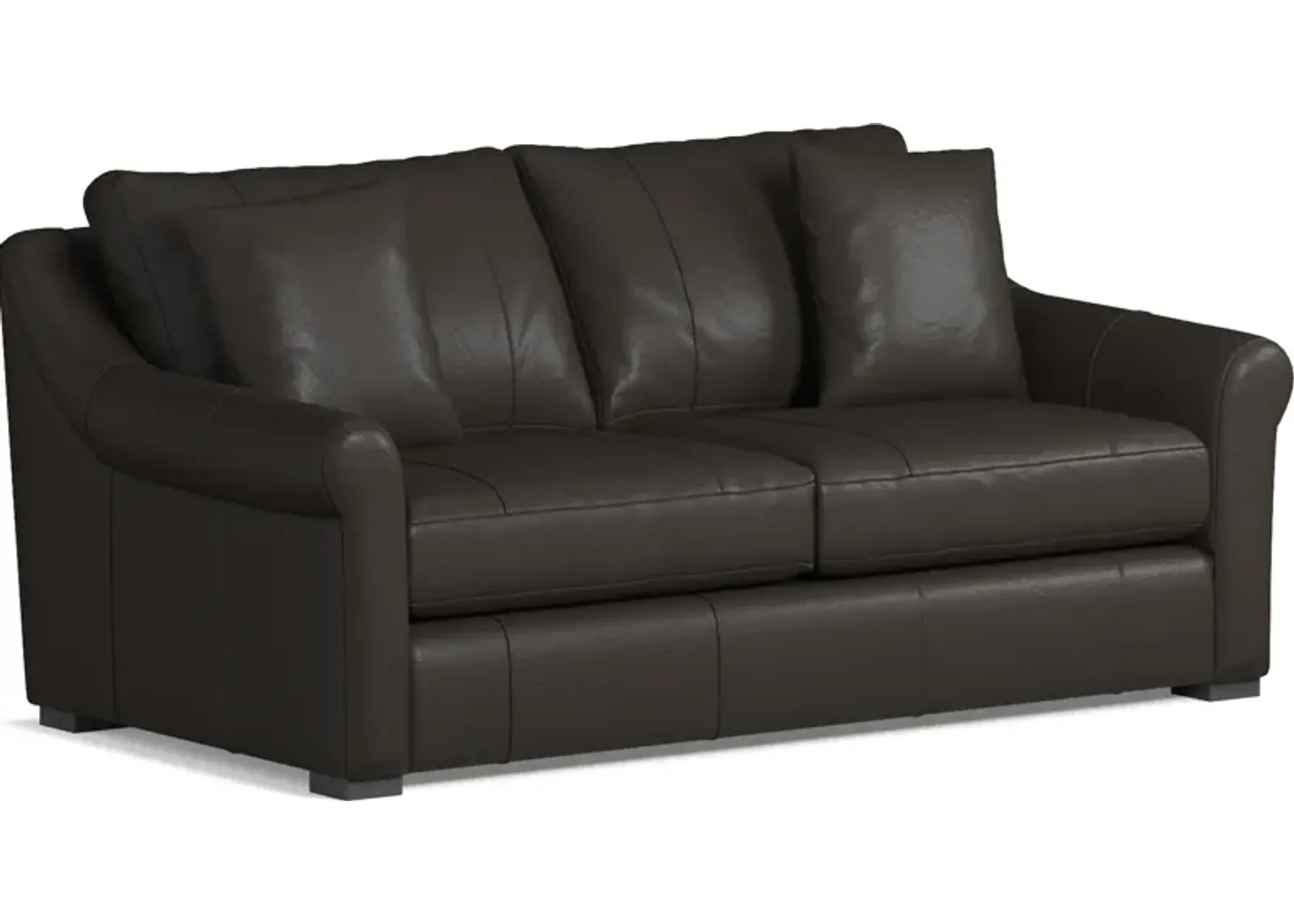 Bowery Leather Foam Comfort 77" Sleeper Sofa - Siena Dark Brown