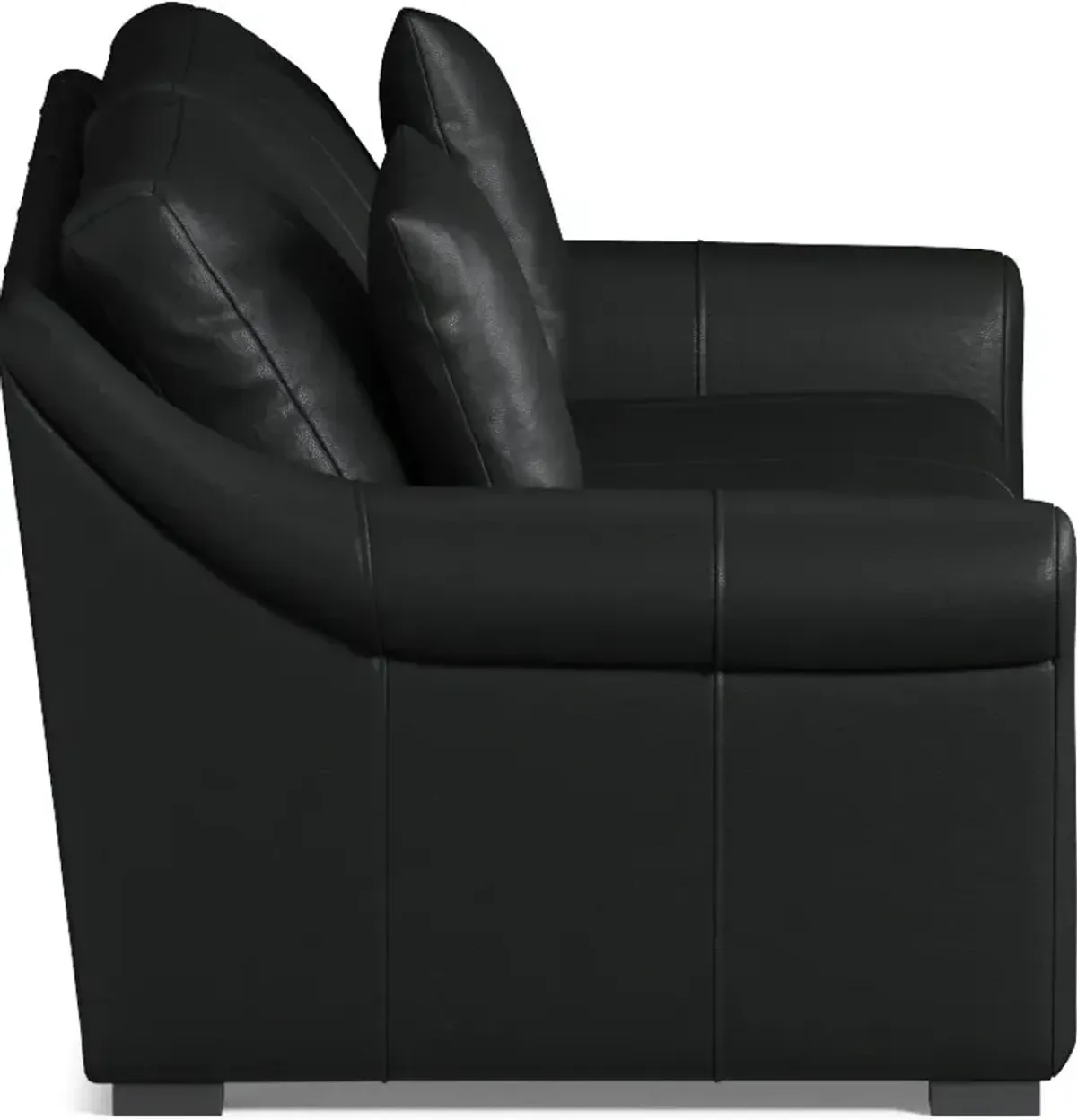 Bowery Leather Foam Comfort 77" Sleeper Sofa - Siena Black