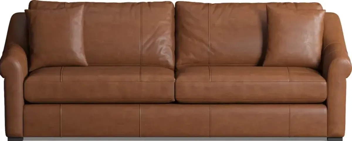 Bowery Leather Foam Comfort 97" Sofa - Bruno Canyon