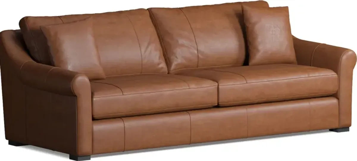 Bowery Leather Foam Comfort 97" Sofa - Bruno Canyon