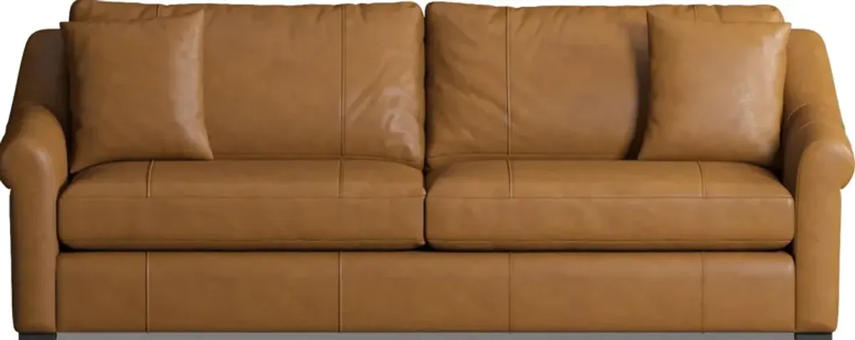 Bowery Leather Foam Comfort 97" Sofa - Bruno Tan