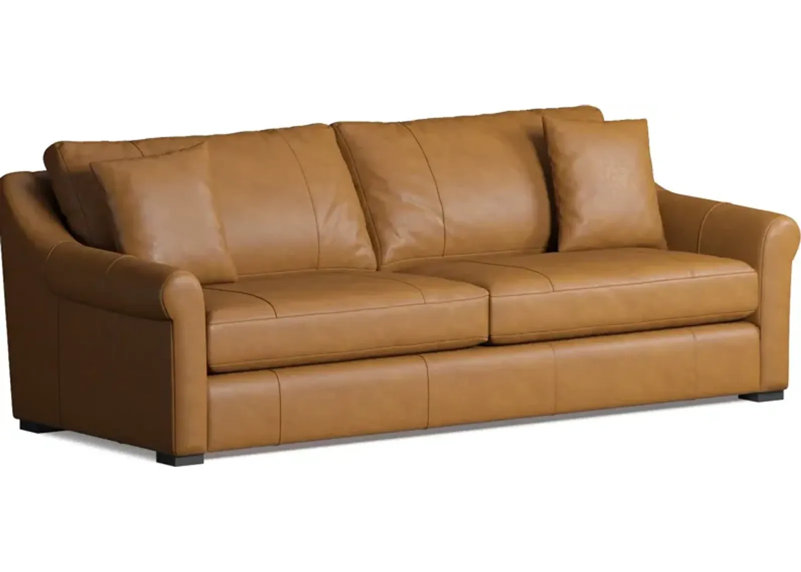 Bowery Leather Foam Comfort 97" Sofa - Bruno Tan