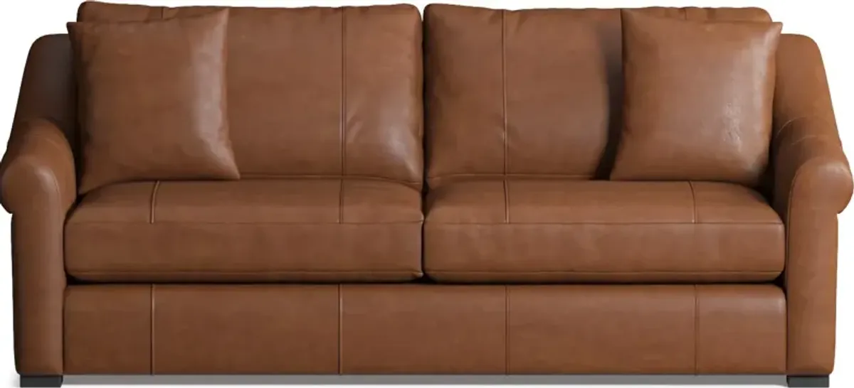 Bowery Leather Foam Comfort 87" Sofa - Bruno Canyon