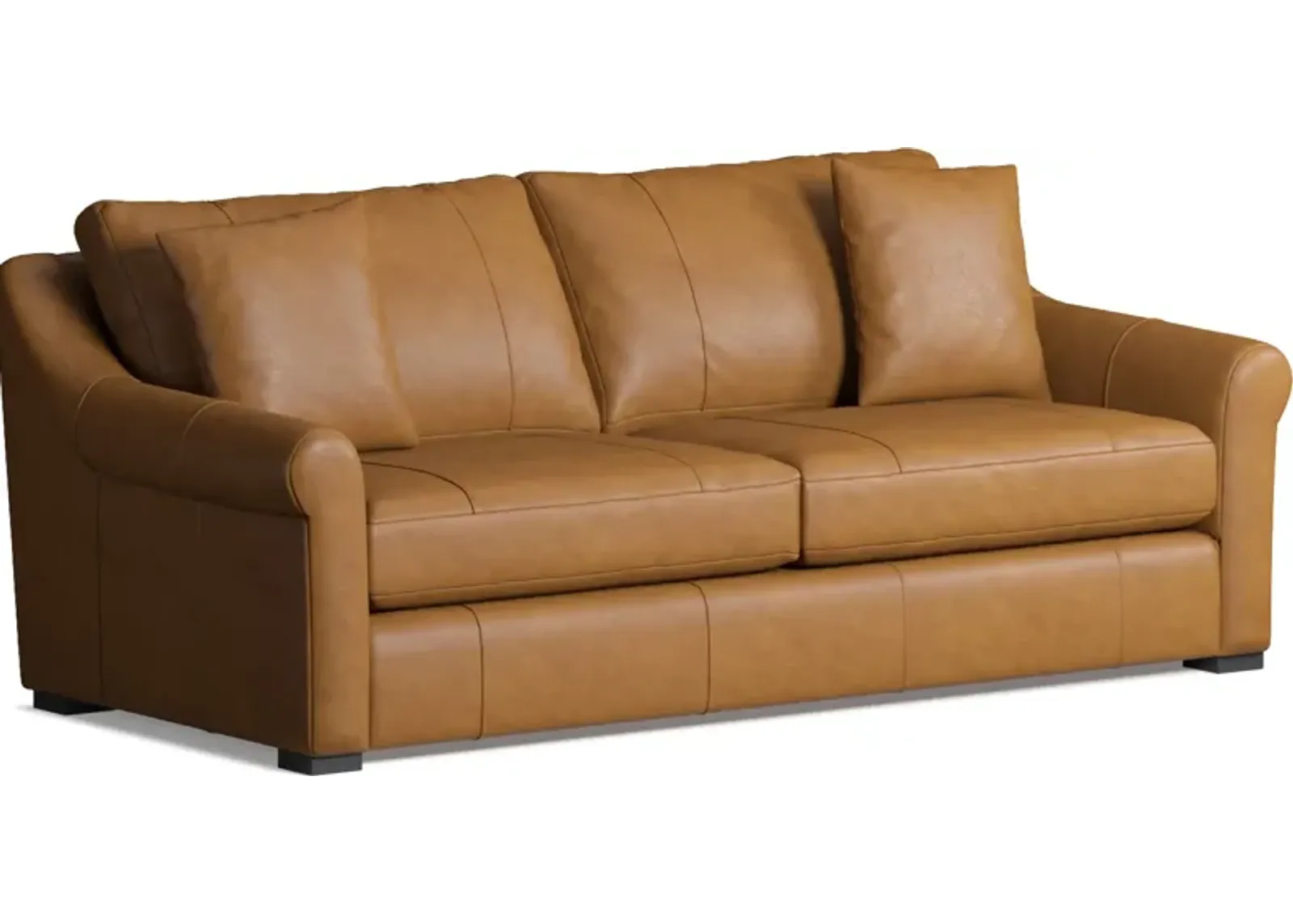 Bowery Leather Foam Comfort 87" Sofa - Bruno Tan