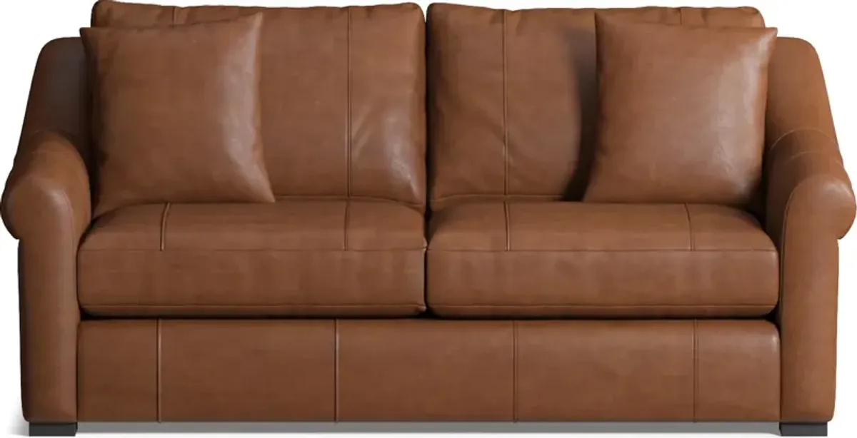 Bowery Leather Foam Comfort 77" Sofa - Bruno Canyon