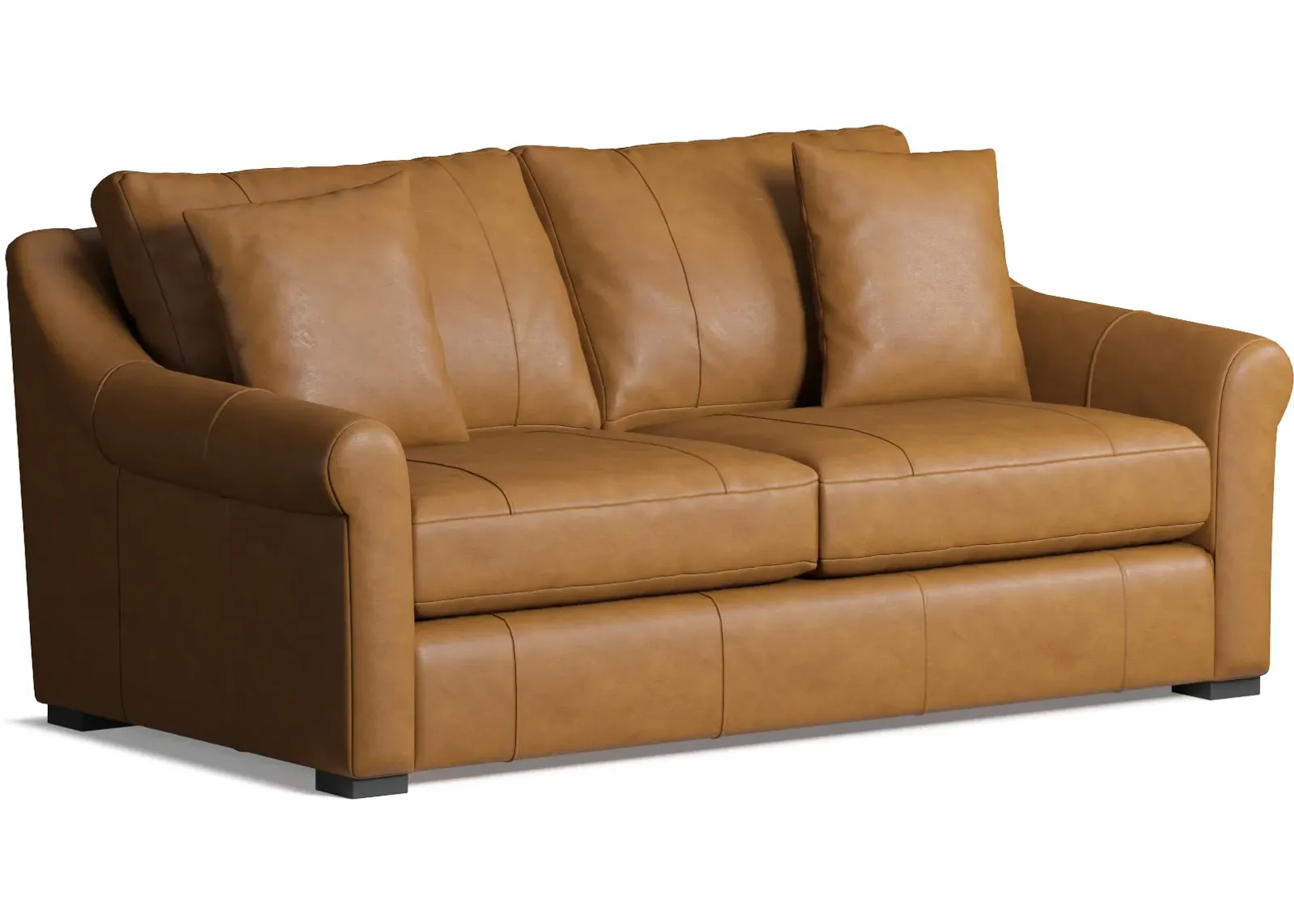 Bowery Leather Foam Comfort 77" Sofa - Bruno Tan