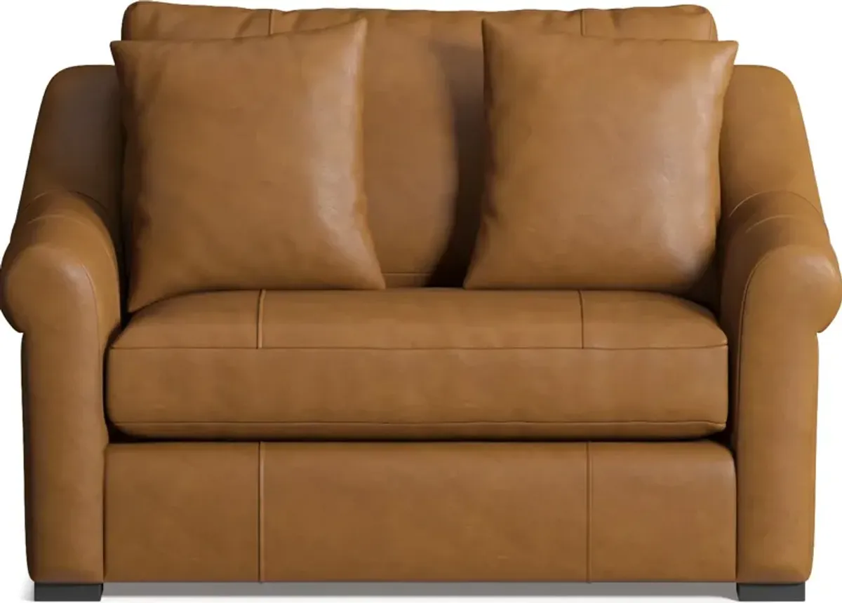 Bowery Leather Foam Comfort Chair and a Half - Bruno Tan