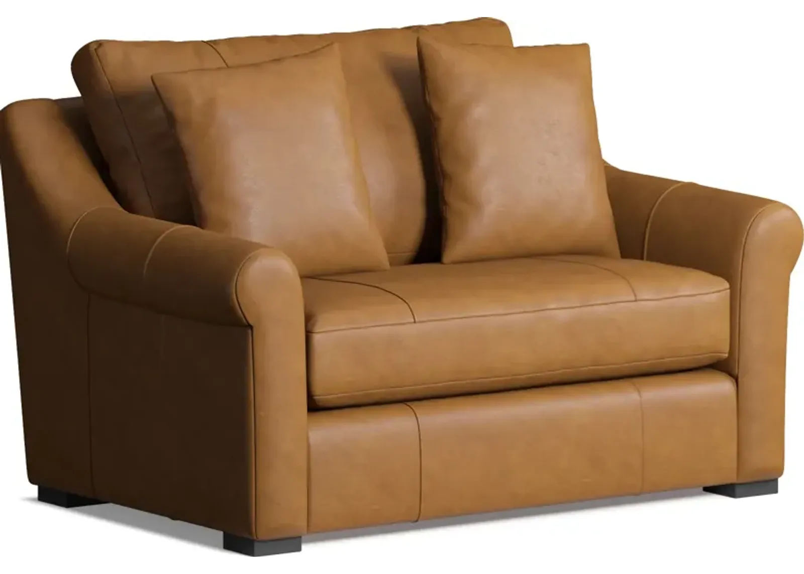 Bowery Leather Foam Comfort Chair and a Half - Bruno Tan