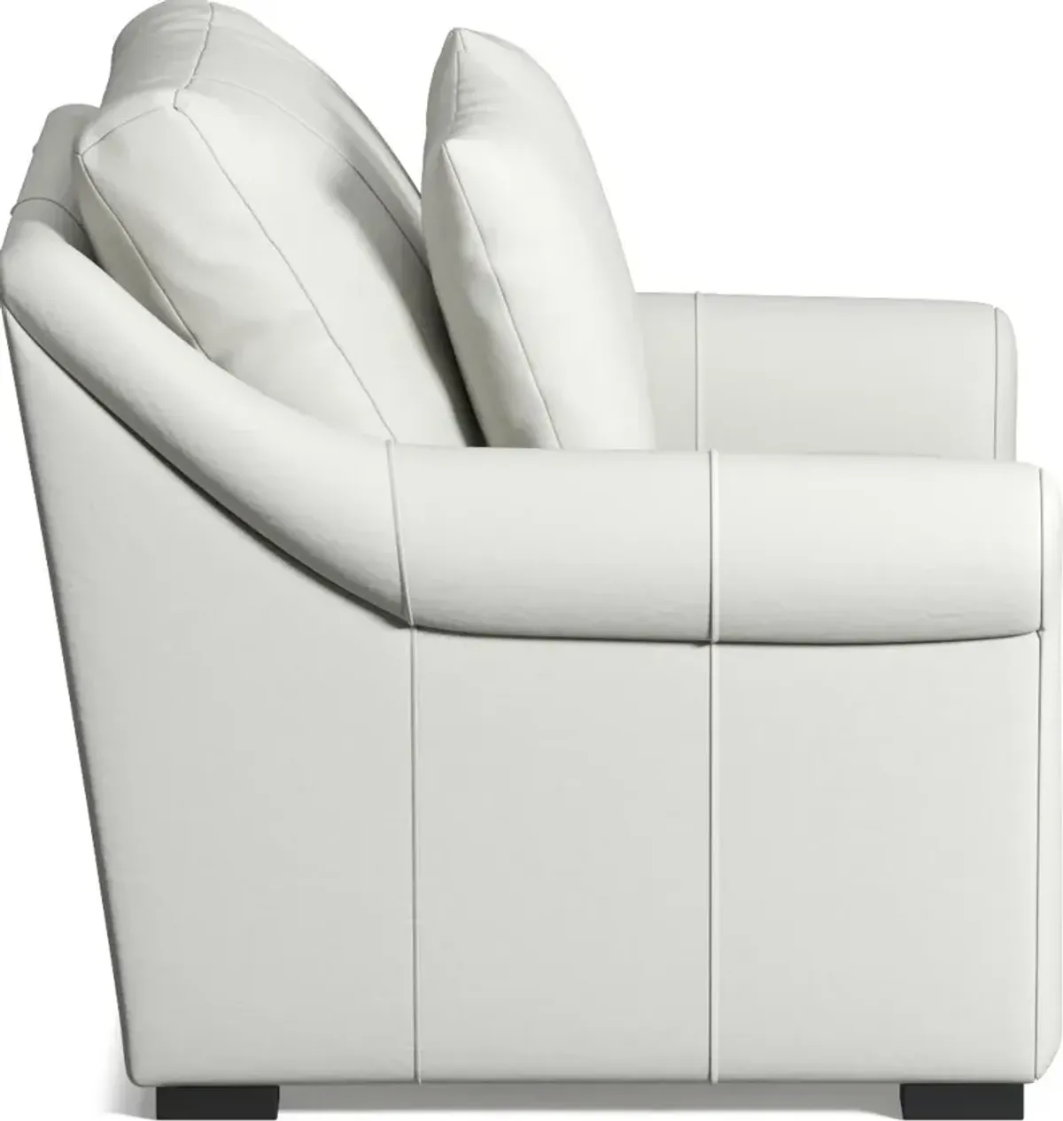 Bowery Leather Foam Comfort Chair and a Half - Siena Snow