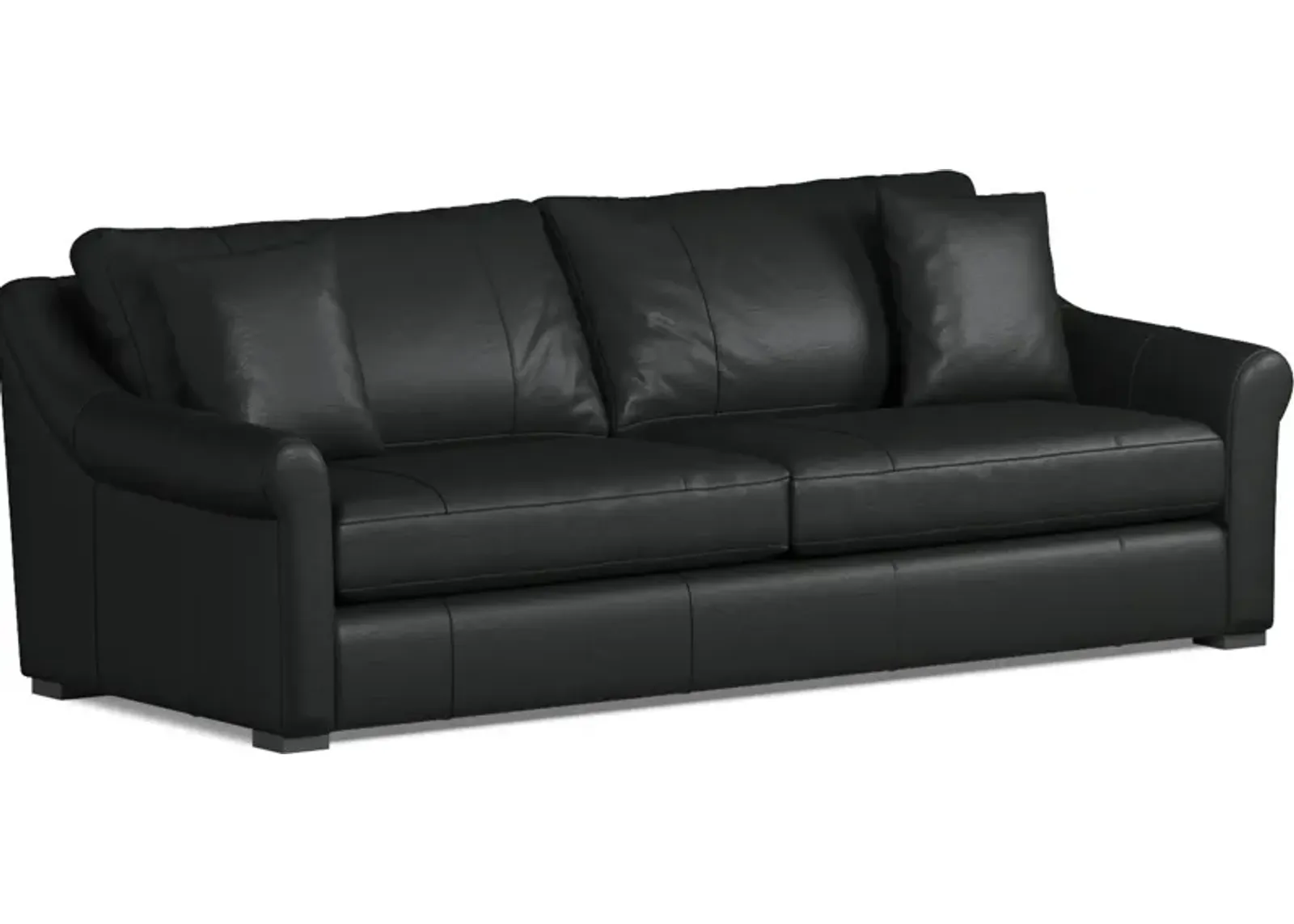 Bowery Leather Foam Comfort 97" Sofa - Siena Black