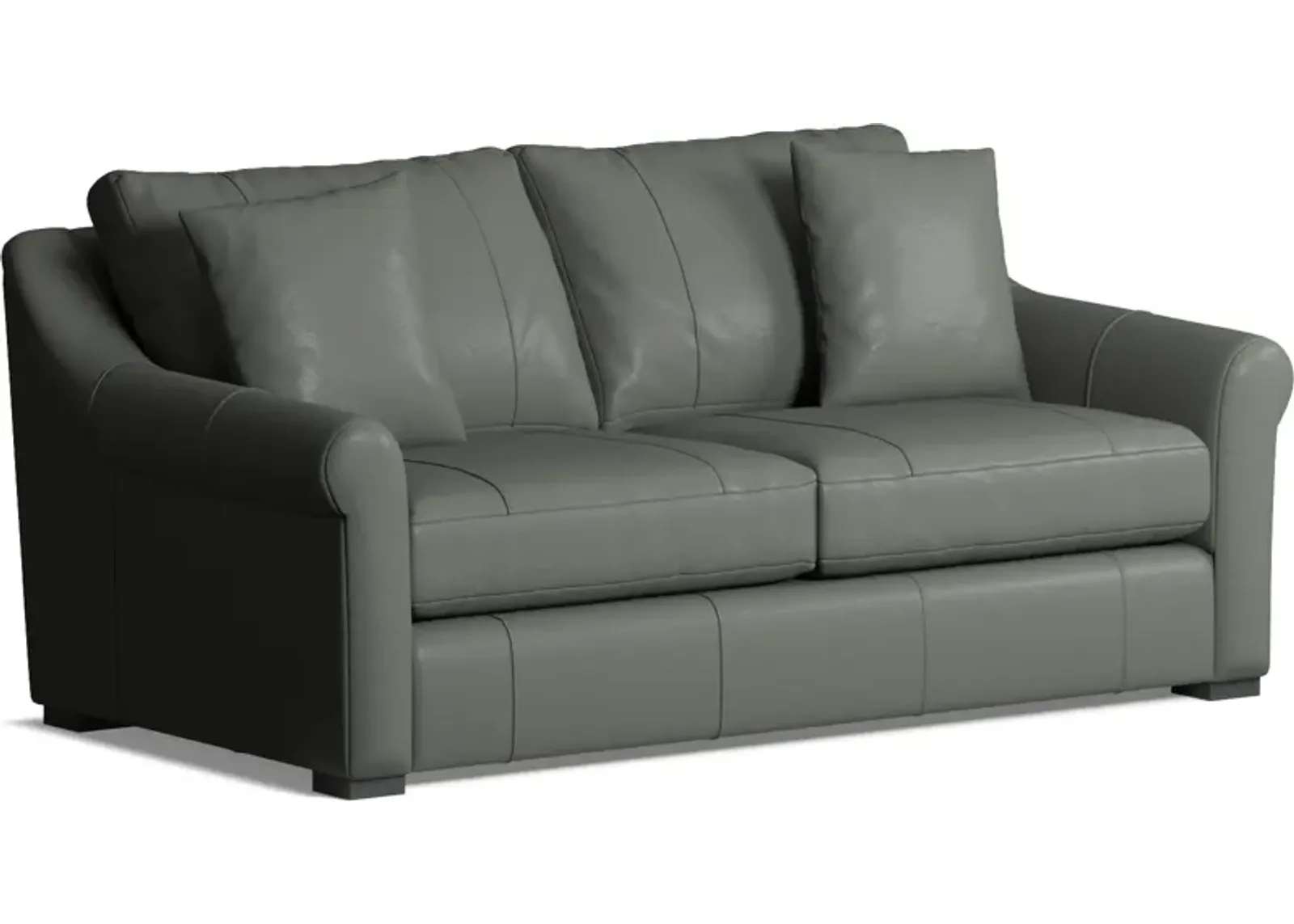 Bowery Leather Foam Comfort 77" Sofa - Siena Light Gray