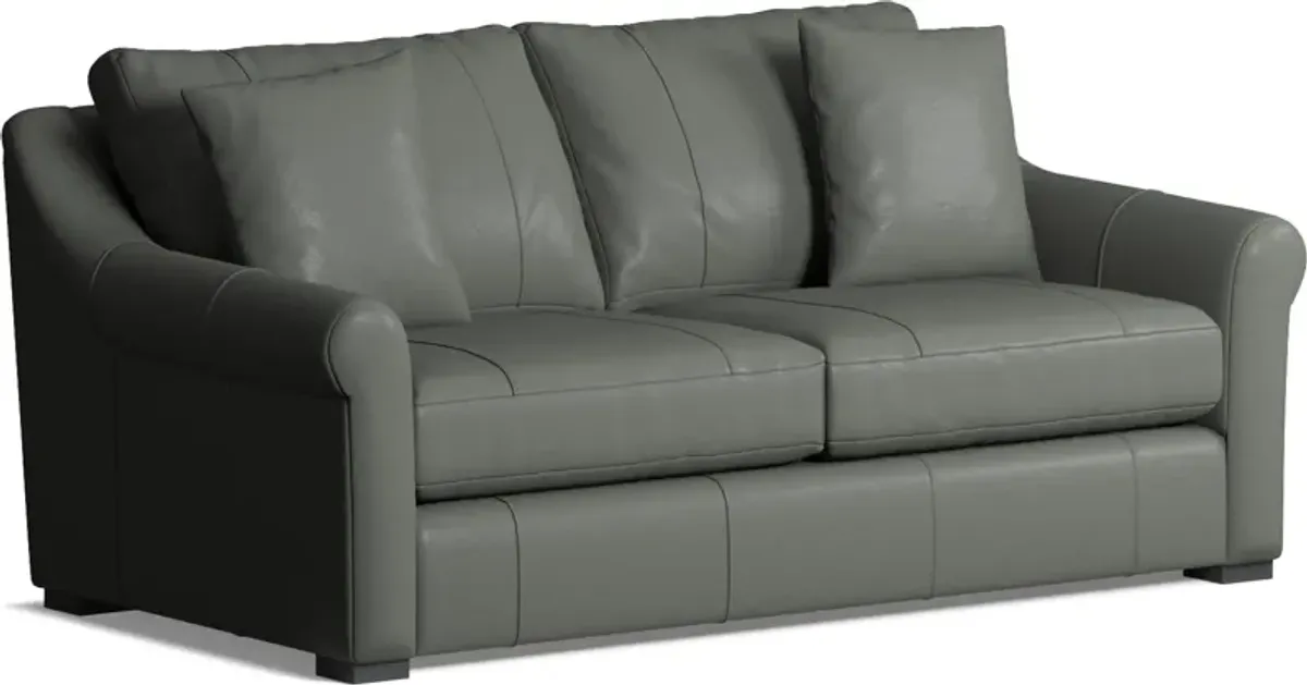 Bowery Leather Foam Comfort 77" Sofa - Siena Light Gray