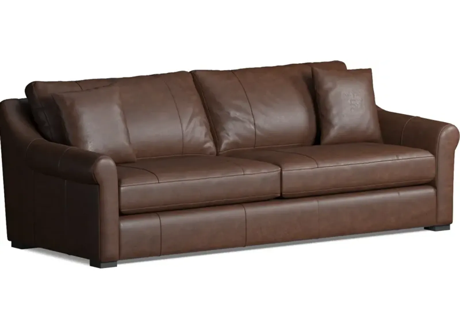 Bowery Leather Foam Comfort 97" Sofa - Bruno Hickory