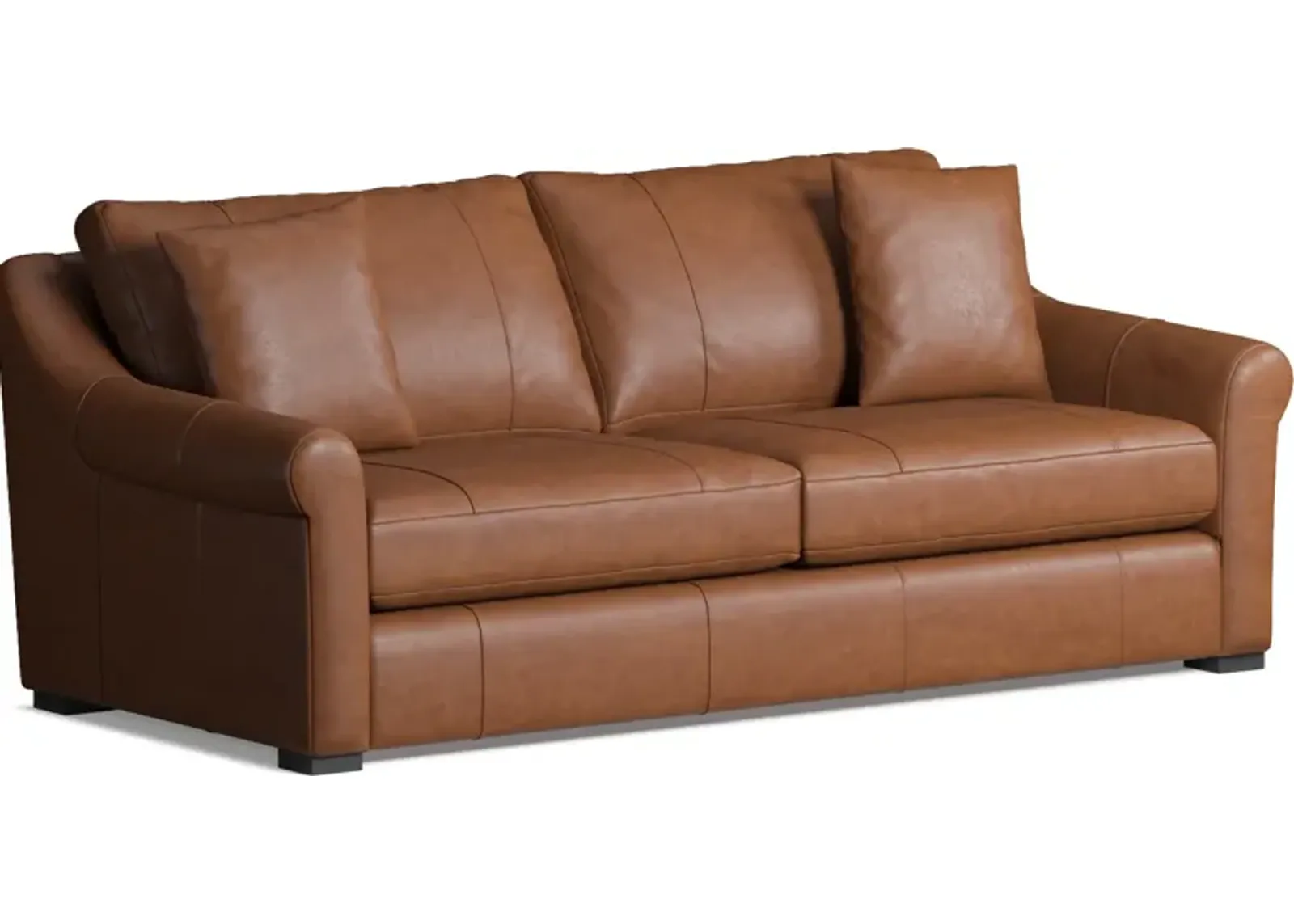 Bowery Leather Foam Comfort 87" Sofa - Bruno Canyon