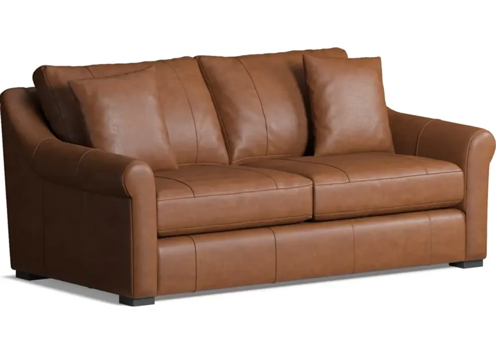 Bowery Leather Foam Comfort 77" Sofa - Bruno Canyon