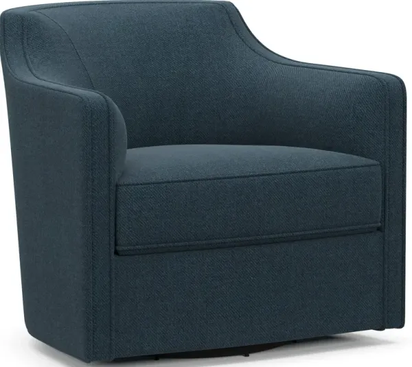 Tegan Accent Swivel Chair - Broderick Indigo
