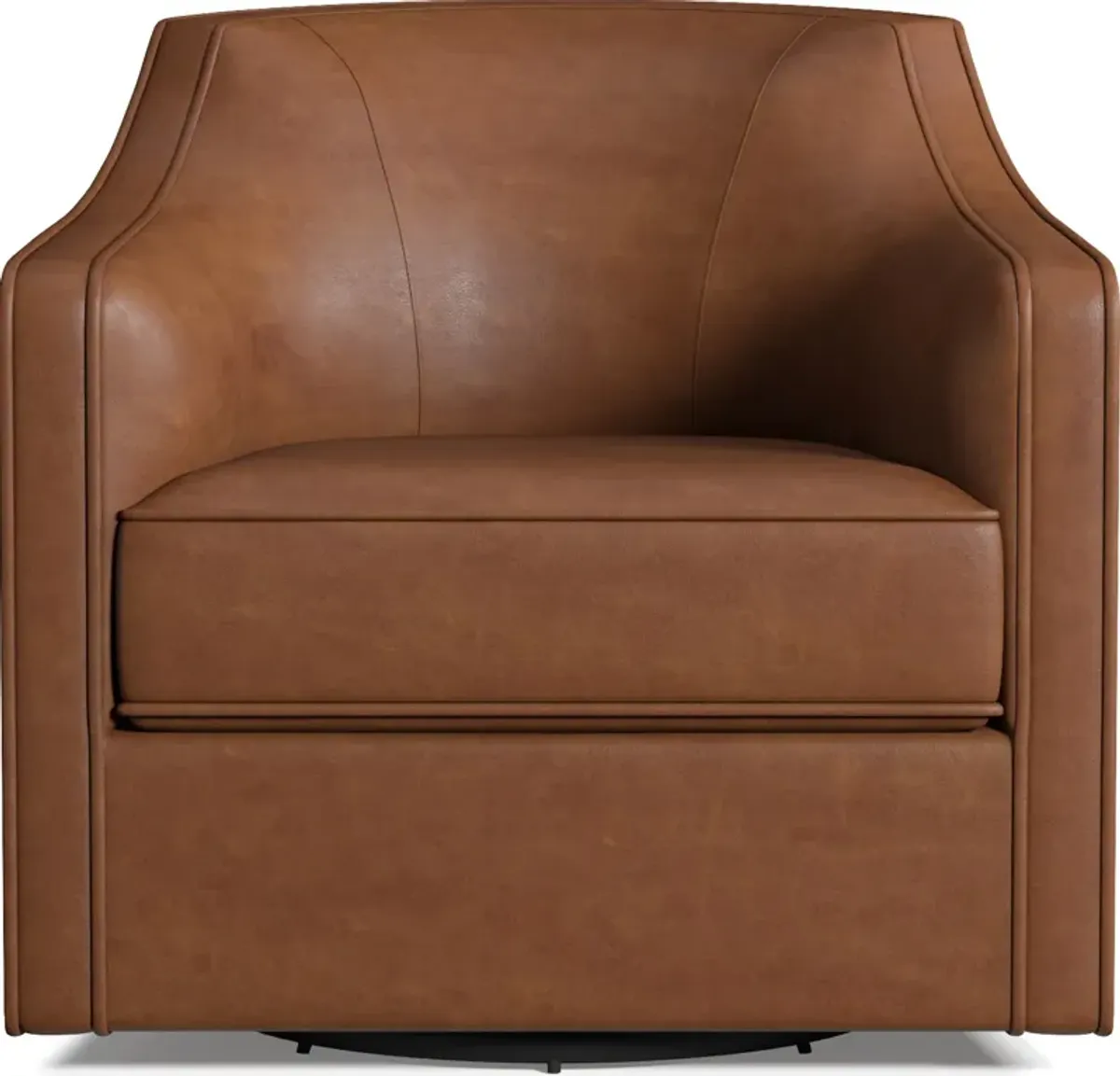 Tegan Leather Accent Swivel Chair - Bruno Canyon